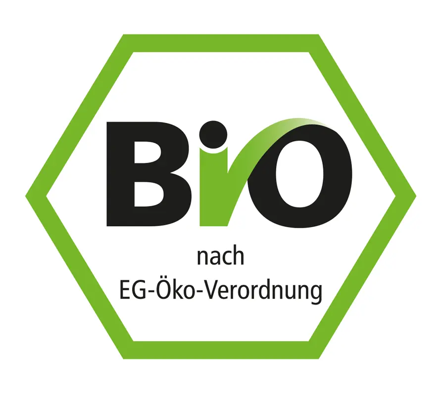 Staatliches Bio-Siegel mit der Angabe „nach EG-Öko-Verordnung“