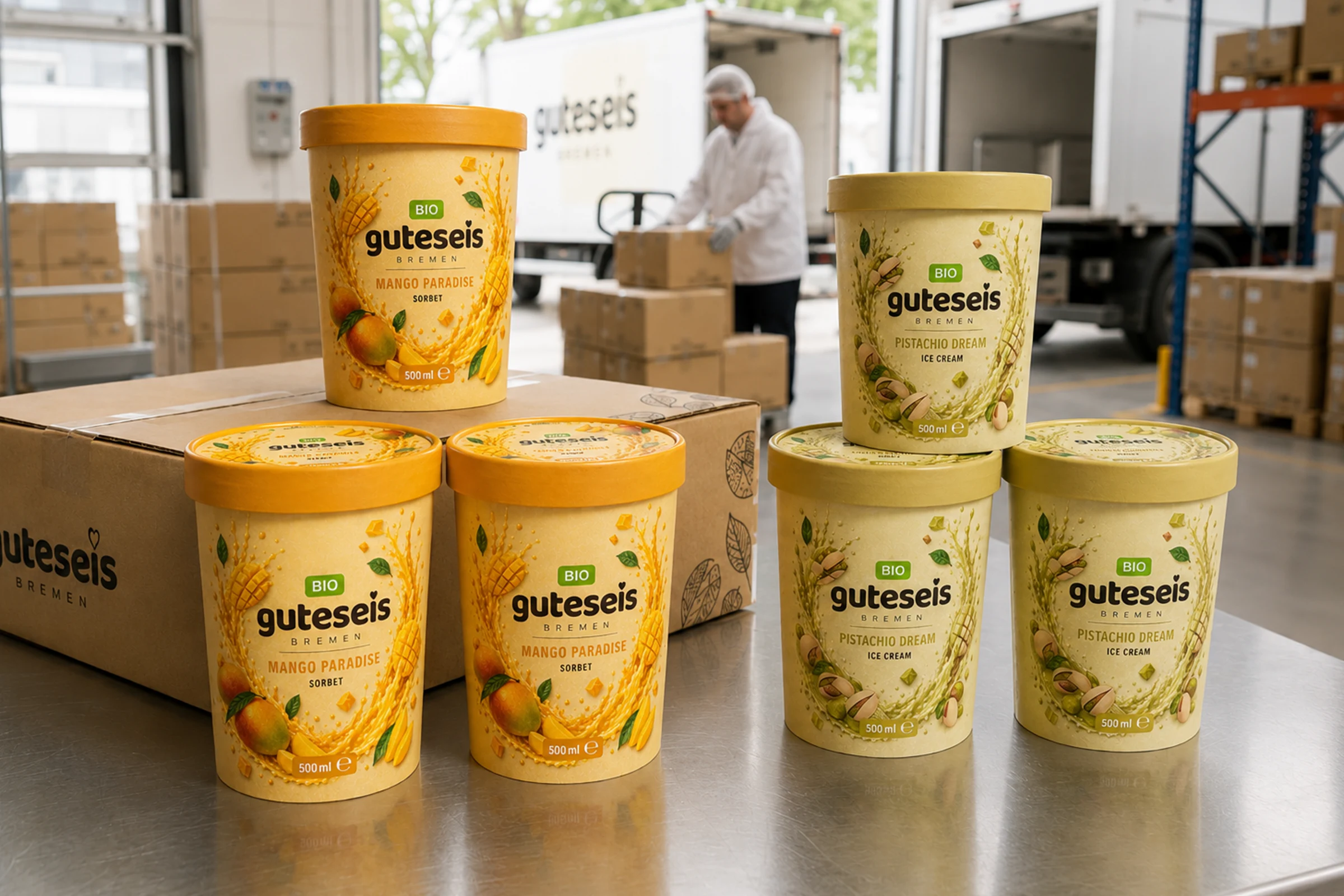Guteseis Produkte und Versandvorbereitung für professionelle Partner – AI Generated