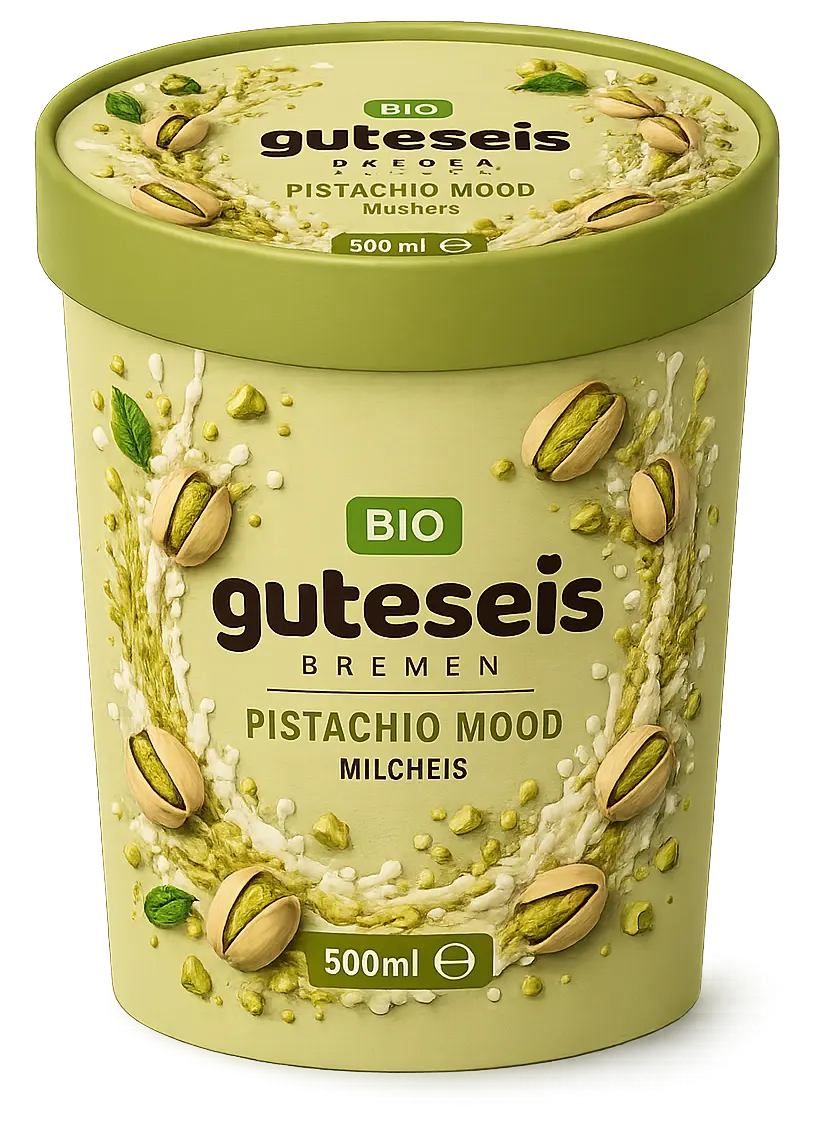 Guteseis Pistazie im 500-ml-Becher – AI Generated