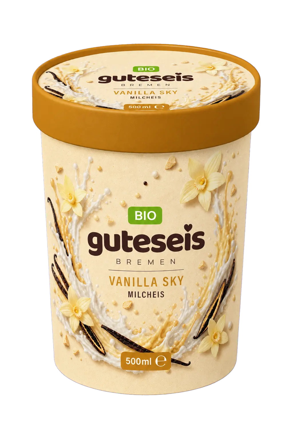 Guteseis Vanille im 500-ml-Becher – AI Generated