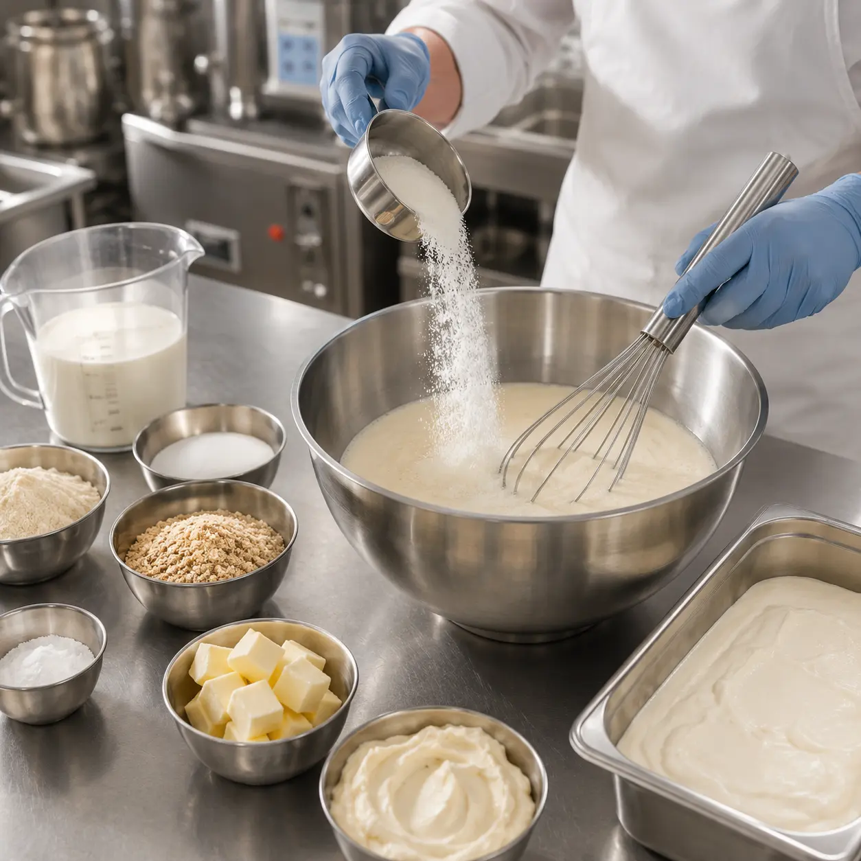 Vorbereitung und Mischung einer Eisrezeptur – AI Generated