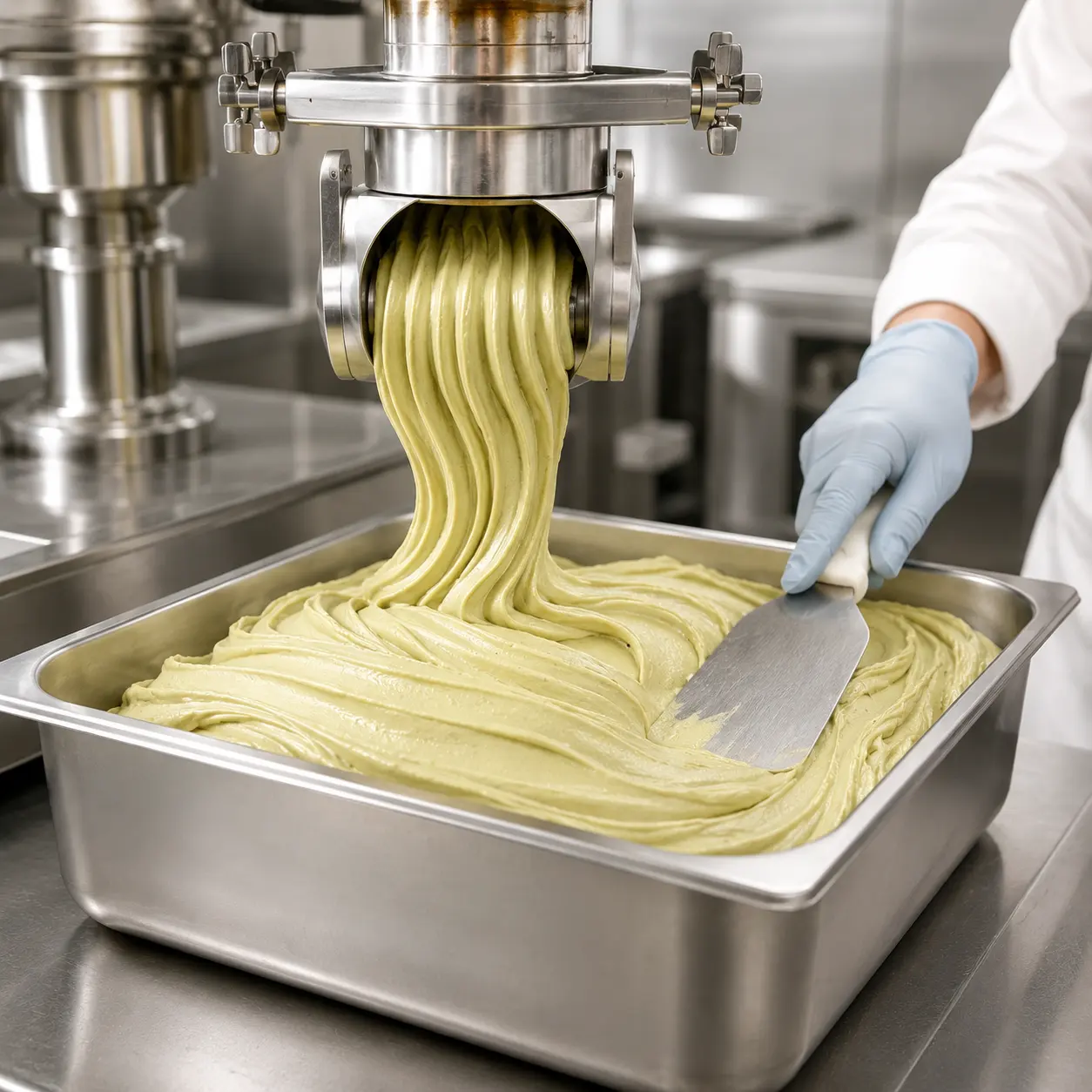 Herstellung von cremigem Eis in der Guteseis-Produktion – AI Generated