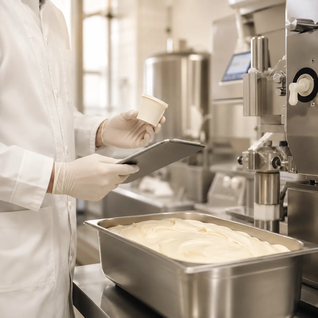 Qualitätskontrolle und Chargendokumentation in der Guteseis-Produktion – AI Generated