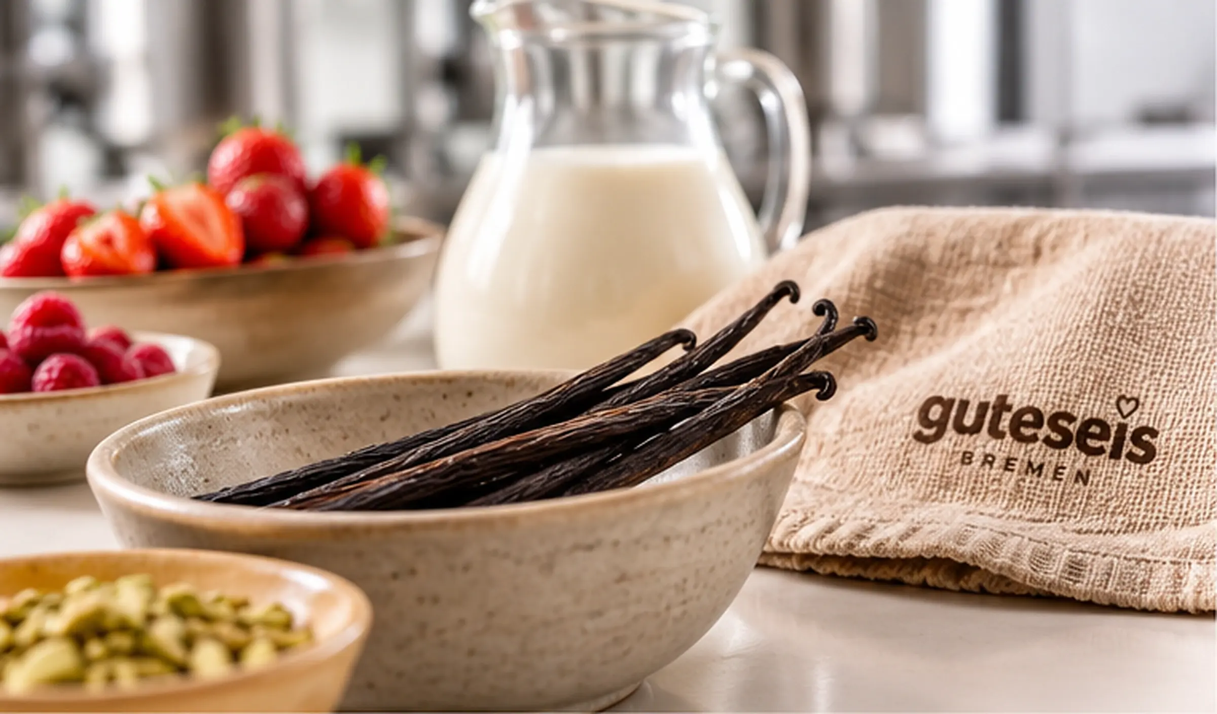 Zutaten und Rohstoffe als Grundlage für die Entwicklung einer Eisrezeptur – AI Generated